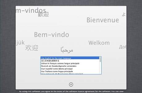 OSX language screen auf dem PC
